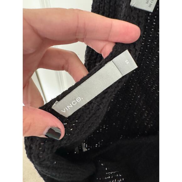 Vince Crossover Back Tie Knit Sweater Tank Black XS - Picture 6 of 6